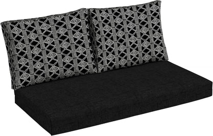 Arden Outdoor Loveseat Cushion Set, 48 x 24, Water Repellent, Fade Resistant, Cushion Set for Couch, Bench, and Swing, Sapphire Blue Leala