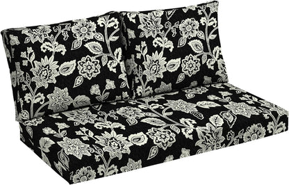 Arden Outdoor Loveseat Cushion Set, 48 x 24, Water Repellent, Fade Resistant, Cushion Set for Couch, Bench, and Swing, Sapphire Blue Leala