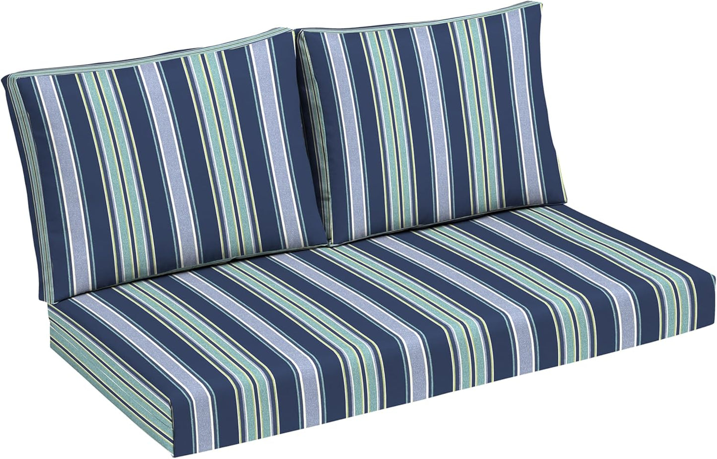 Arden Outdoor Loveseat Cushion Set, 48 x 24, Water Repellent, Fade Resistant, Cushion Set for Couch, Bench, and Swing, Sapphire Blue Leala