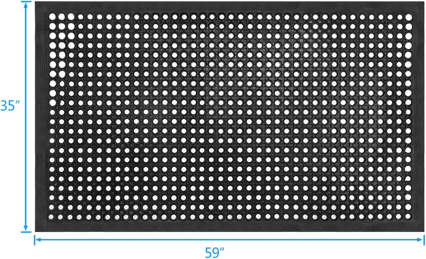 Uniboho Outdoor Rubber Floor Mats Anti Slip Restaurant Commercial Kitchen Mat Rubber Drainage Mat 60 x 35 Heavy Duty Door Mat for Garage Garden Indoor Outside Industral Pool Entrance Bar Wet Area