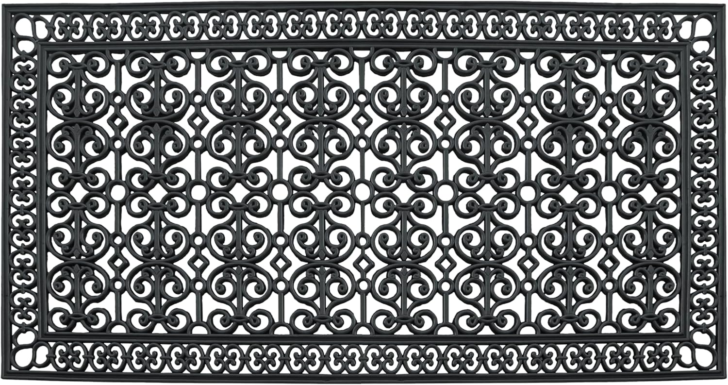 A1HC Extra Large Doormat, Natural Rubber, 36”x72”, Ideal for entryway, Scrapes Shoes Clean of Dirt & Grime, Heavy Duty Door mat for Indoor Outdoor, Mats for Entry, Patio, Busy Areas