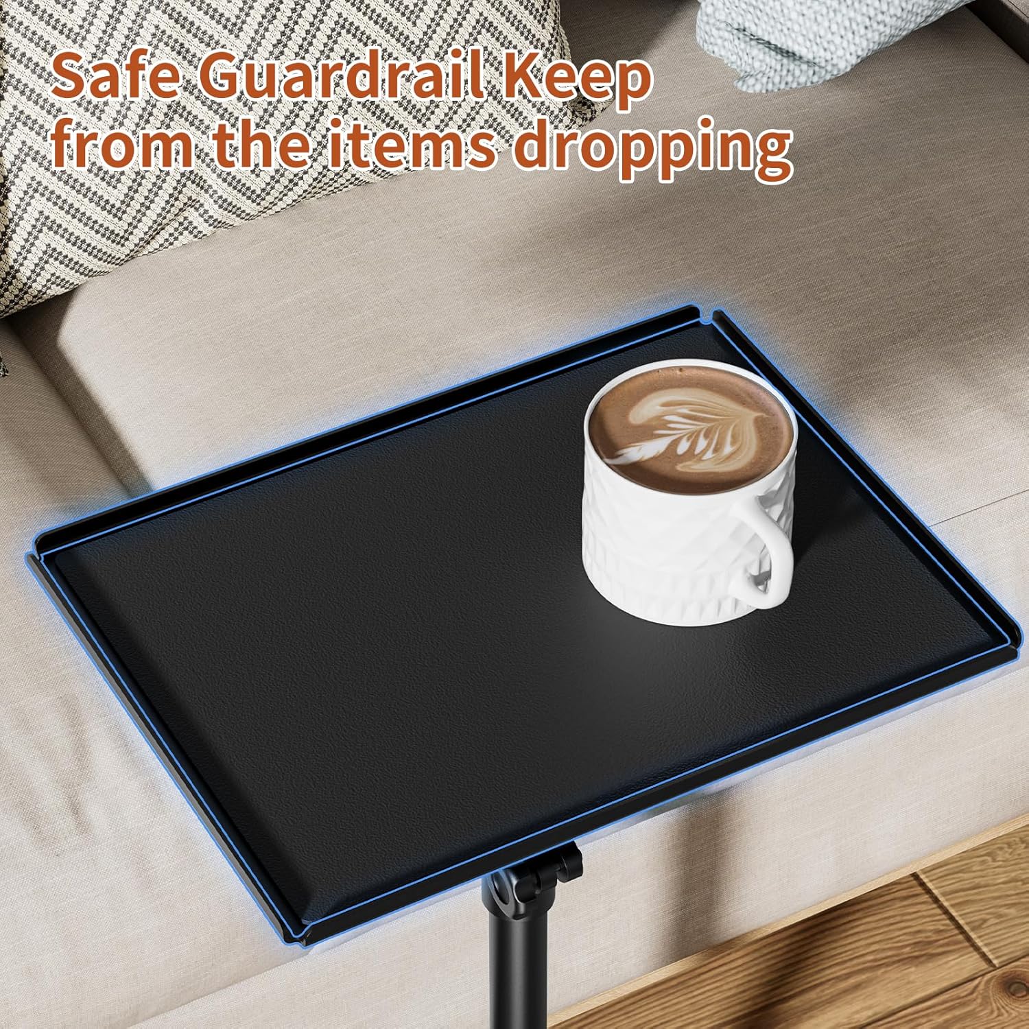 RCHYFEED Small Side Tables for Small Spaces, End Table Metal Side Table Set of 2, Height Adjustable 17-29.6 Inch Side Tables TV Tray Table for Couch, Sofa, Bedroom, Living Room, Indoor & Outdoor