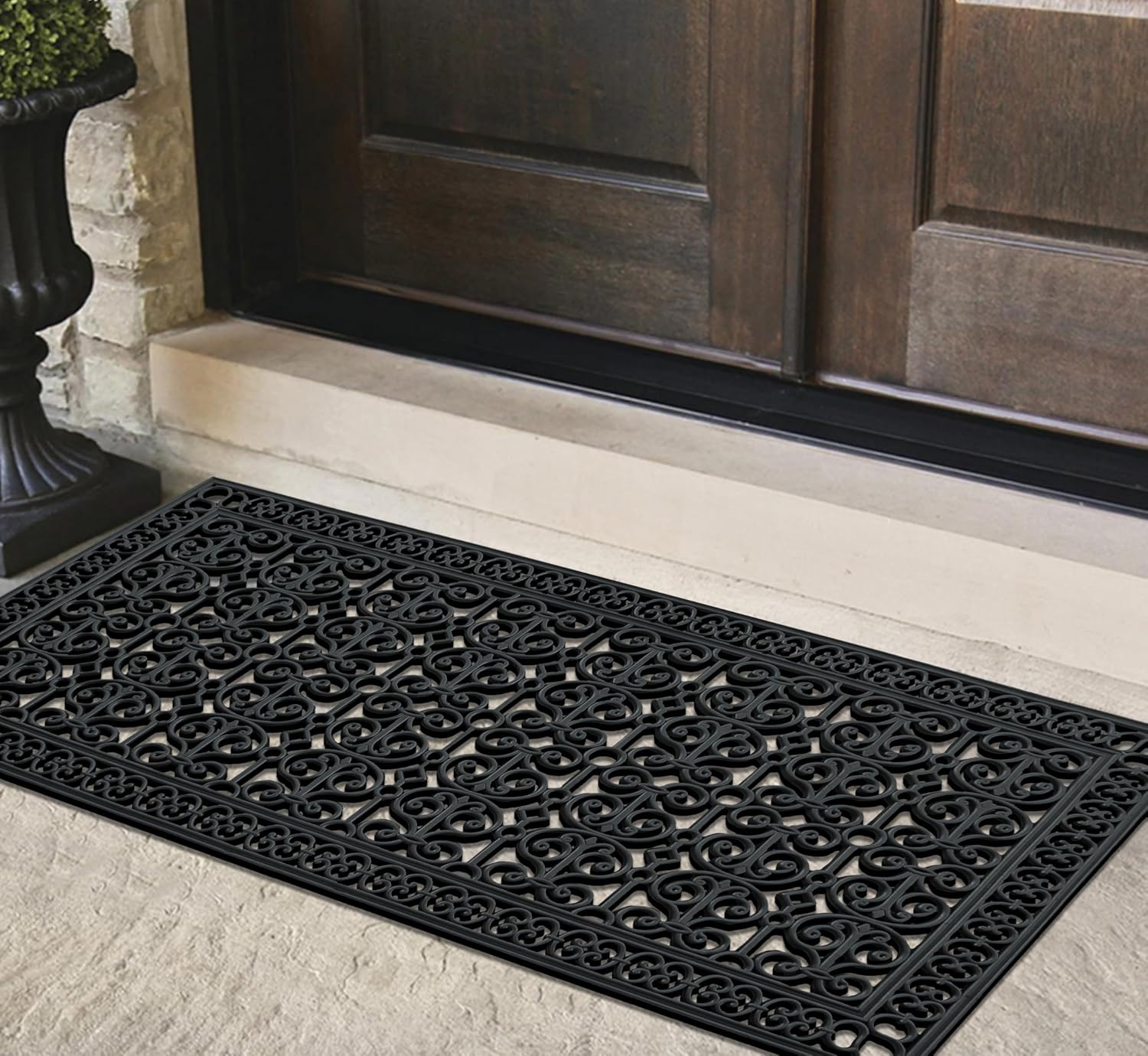A1HC Extra Large Doormat, Natural Rubber, 36”x72”, Ideal for entryway, Scrapes Shoes Clean of Dirt & Grime, Heavy Duty Door mat for Indoor Outdoor, Mats for Entry, Patio, Busy Areas