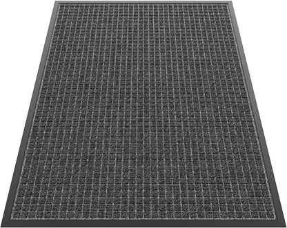 Sturdy Front Door Mat Outside Entrance, 6' x 3' All-Season All-Weather Doormat Waterproof, Stain and Fade Resistant, Natural Rubber Indoor Outdoor Welcome Door Mat Trap Dirt