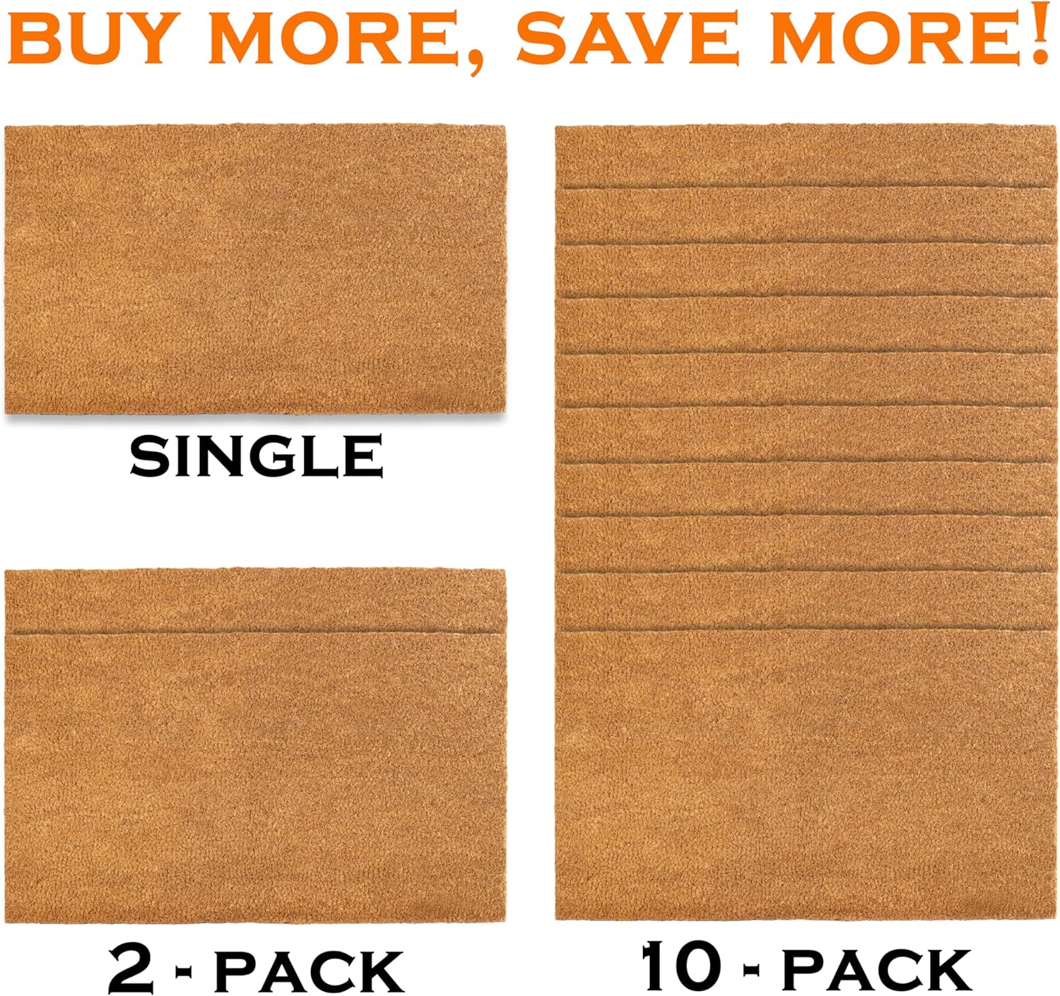 Plain Coir Doormat Bulk 30x17 Inch, Blank Door Mat 10 Pack for Crafting Painting, Welcome Mat for Crafts