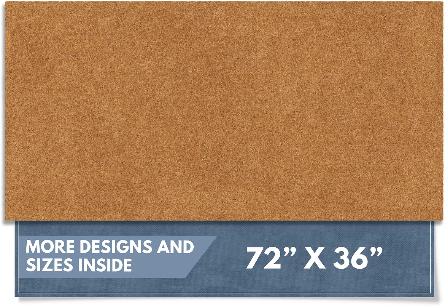 Barnyard Designs Natural Coco Coir Heavy Duty Backing Doormat - Large Cute Non-Slip Front Door Welcome Mat for Outside Entrance or Porch Entry, Brown (36x72, Border)