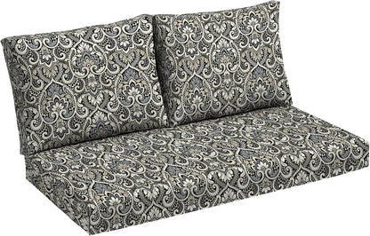 Arden Outdoor Loveseat Cushion Set, 48 x 24, Water Repellent, Fade Resistant, Cushion Set for Couch, Bench, and Swing, Sapphire Blue Leala