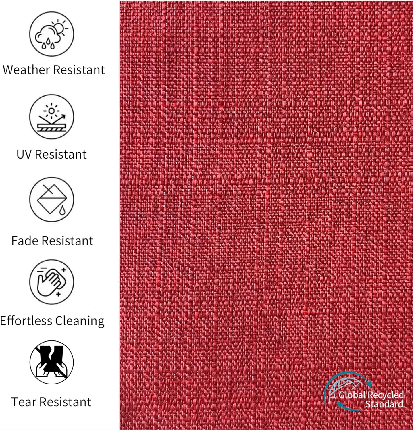 24x27.5 inch Outdoor/Indoor Deep Seat Patio Cushions Set of 2 Deep Seat Bottom Resilient Foam Filling Water Repellent Stain-Resistant UV Resistant Weather Resistant Chili