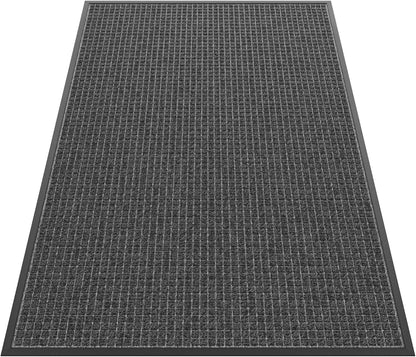 Sturdy Front Door Mat Outside Entrance, 6' x 3' All-Season All-Weather Doormat Waterproof, Stain and Fade Resistant, Natural Rubber Indoor Outdoor Welcome Door Mat Trap Dirt