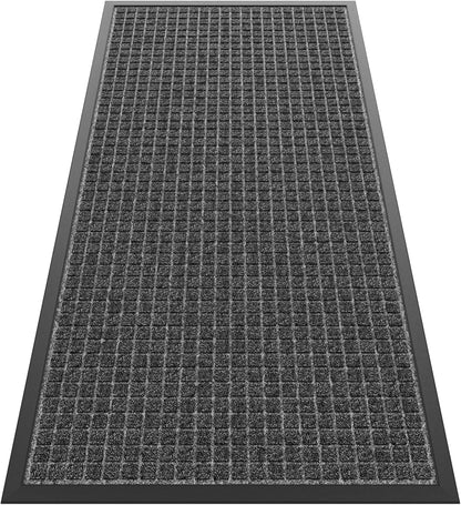 Sturdy Front Door Mat Outside Entrance, 6' x 3' All-Season All-Weather Doormat Waterproof, Stain and Fade Resistant, Natural Rubber Indoor Outdoor Welcome Door Mat Trap Dirt