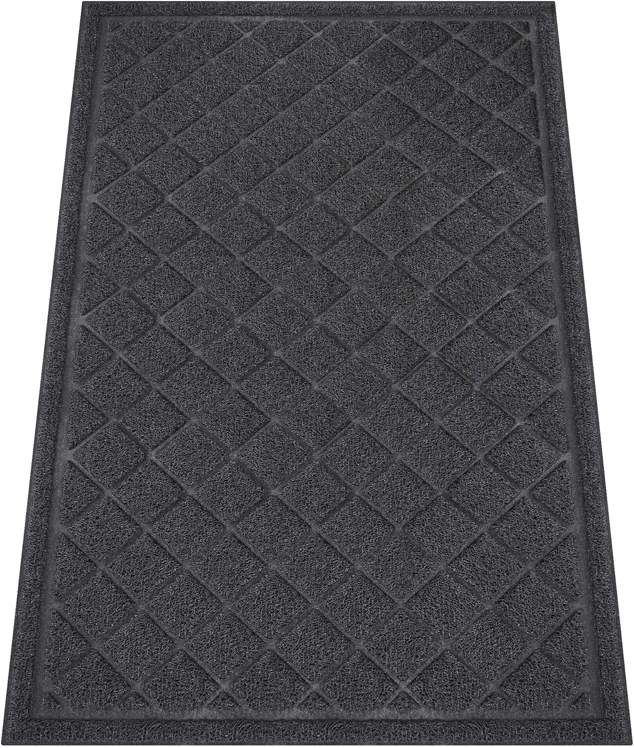 Sturdy Front Door Mat Outside Entrance, 6' x 3' All-Season All-Weather Doormat Waterproof, Stain and Fade Resistant, Natural Rubber Indoor Outdoor Welcome Door Mat Trap Dirt