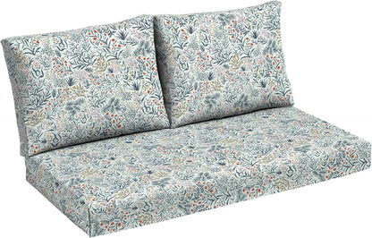 Arden Outdoor Loveseat Cushion Set, 48 x 24, Water Repellent, Fade Resistant, Cushion Set for Couch, Bench, and Swing, Sapphire Blue Leala