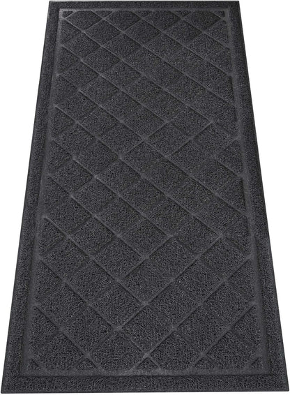 Sturdy Front Door Mat Outside Entrance, 6' x 3' All-Season All-Weather Doormat Waterproof, Stain and Fade Resistant, Natural Rubber Indoor Outdoor Welcome Door Mat Trap Dirt