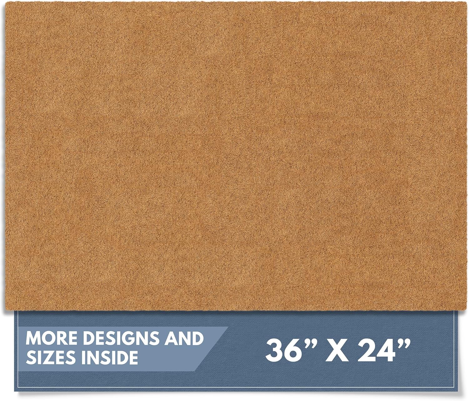 Barnyard Designs Natural Coco Coir Heavy Duty Backing Doormat - Large Cute Non-Slip Front Door Welcome Mat for Outside Entrance or Porch Entry, Brown (36x72, Border)